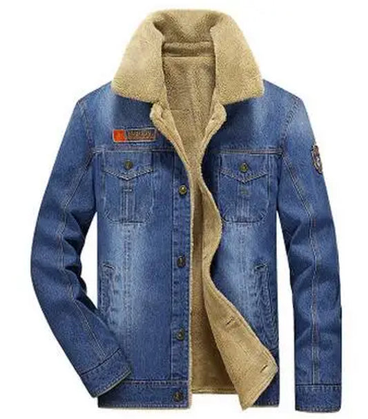 M-6XL Men Jacket and Coats Brand Clothing Denim Chaqueta Fashion Mens Jeans Jacket Thick Warm Winter Outwear Male Cowboy YF055