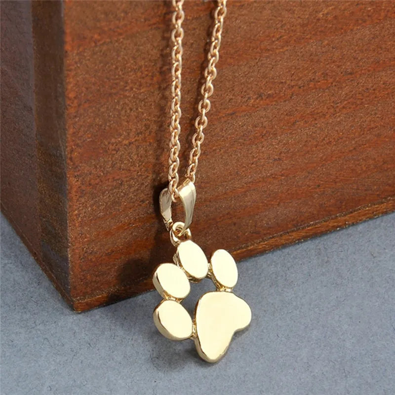 Cute Delicate Statement Necklaces Chokers Necklace Tassut Cat and Dog Paw Print Animal Jewelry Women Pendant