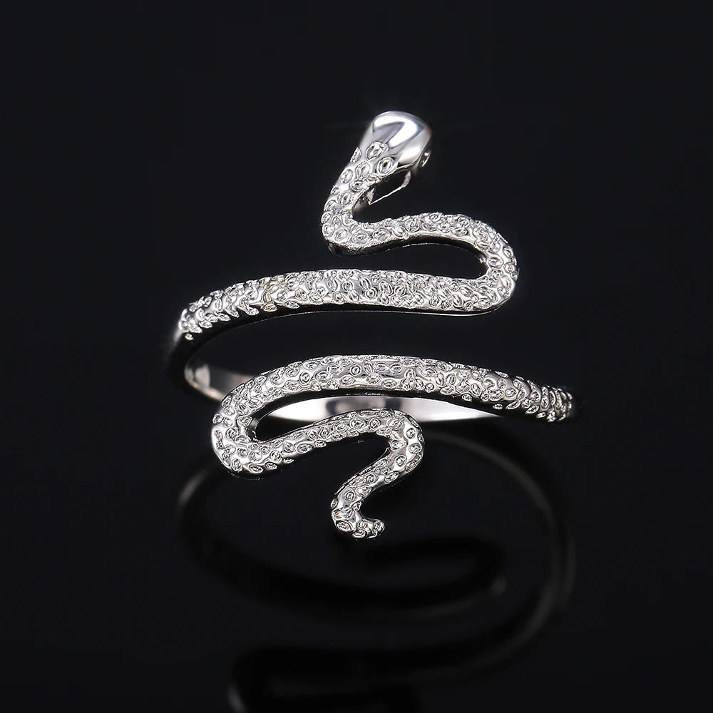 Fashion Metallic Snake-Shape Women Rings Daily Wearable Versatile Jewelry Delicate Girl Accessories for Party Snake Rings