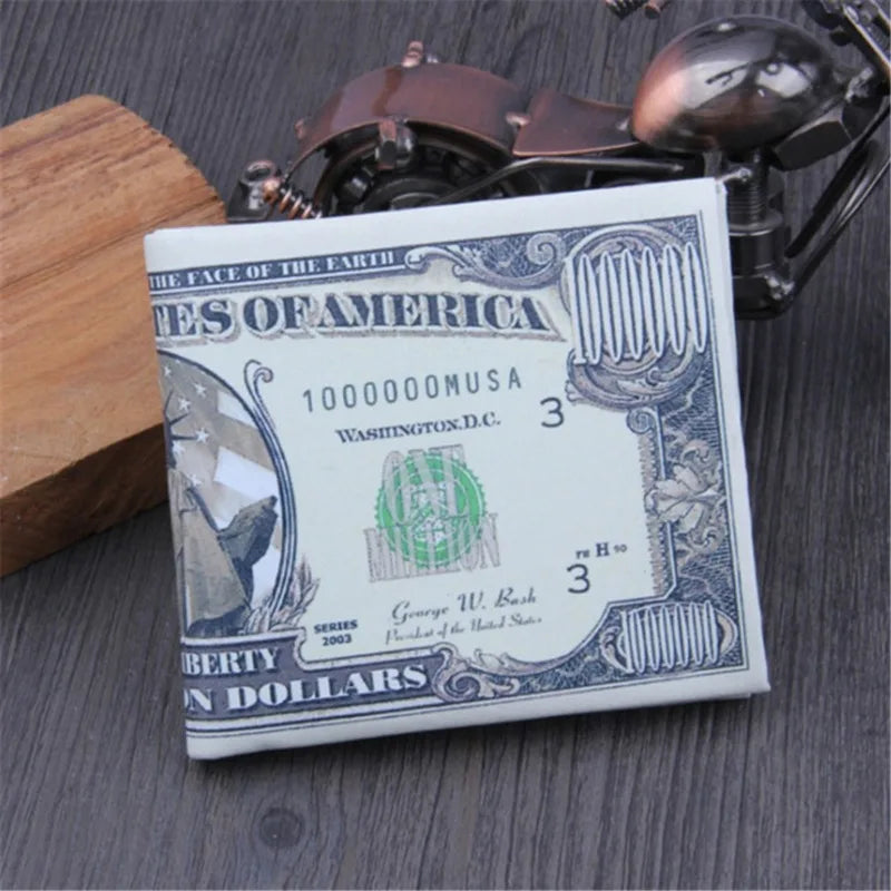 Leather Men Wallet 2024 Dollar Price Wallet Casual Clutch Money Purse Bag Credit Card Holder Fashion New Billetera Hombre