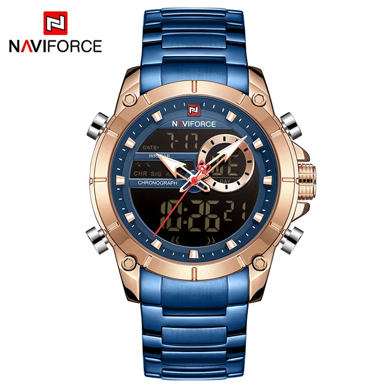 Luxury Original Sports Wrist Watch for Men Quartz Steel Waterproof Digital Fashion Watches Male Relogio Masculino 9163