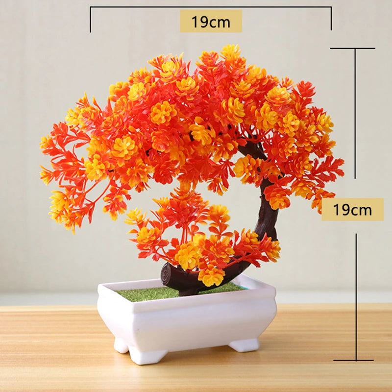 Simulated Plant Tree Bonsai Artificial Plastic Plants Flowers Potted Indoor Hotel Table Decoration Garden Arrangement Ornaments