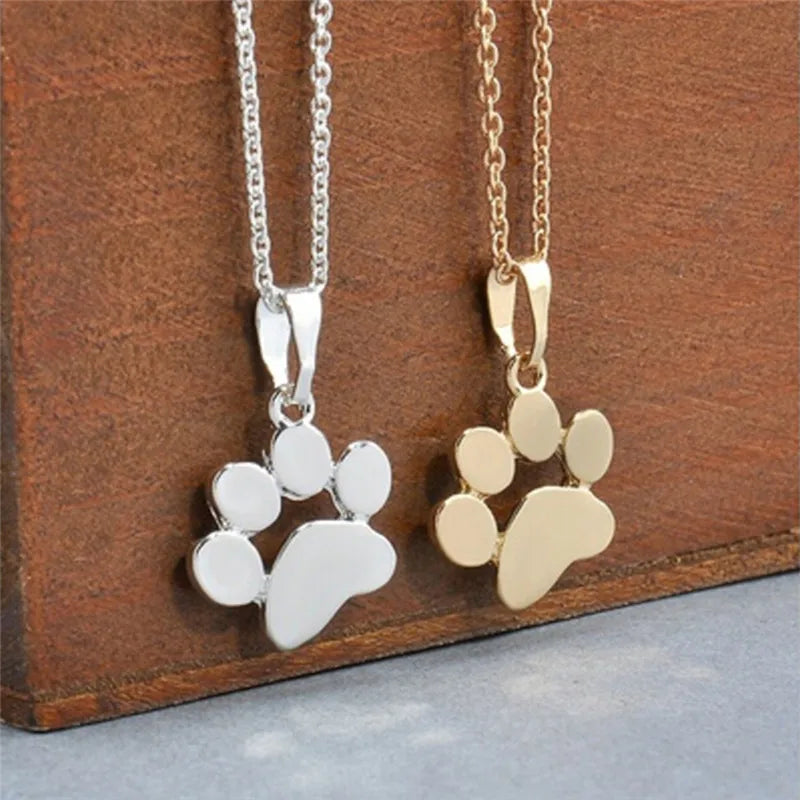 Cute Delicate Statement Necklaces Chokers Necklace Tassut Cat and Dog Paw Print Animal Jewelry Women Pendant