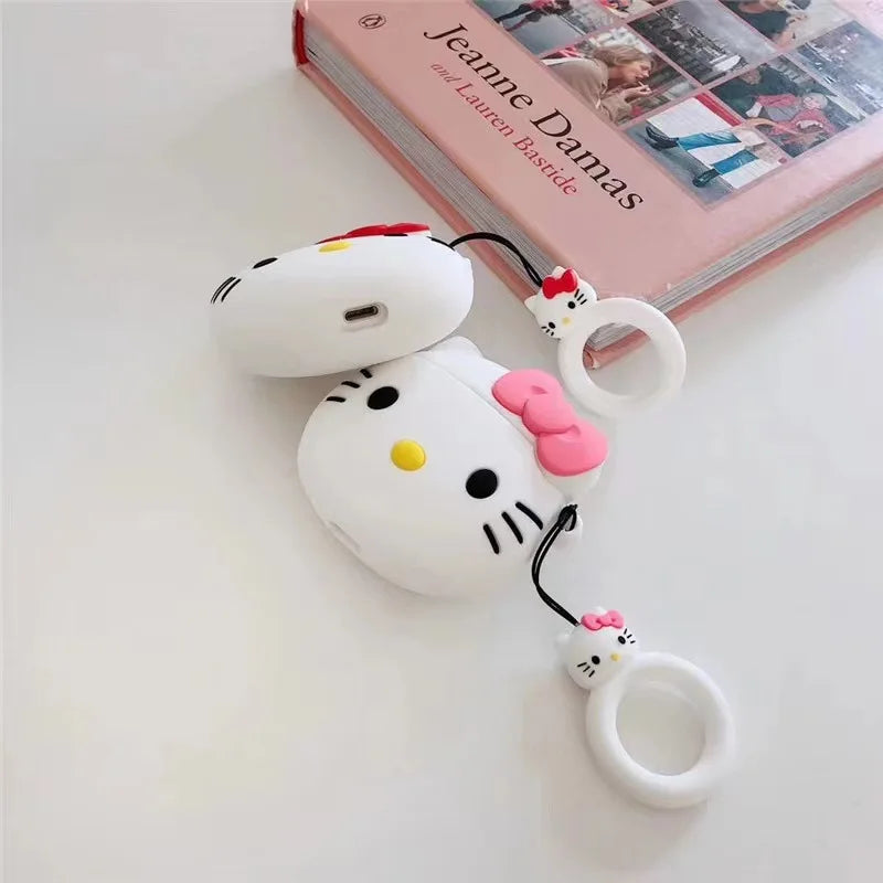 Kawaii Hello Kitty Funda Airpods Cases for 1/2/3/Pro Bluetooth Headset Case Soft Airpods-Cases Hello Kitty for Girl Christma New