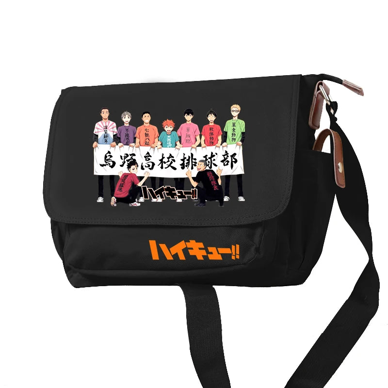 Hot Anime Haikyuu!! Crossbody Bags Cartoon Shoyo Hinata Bookbag Oxford School Bagpack Students Messenger Bag Women Handbag