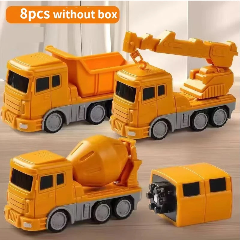 Magnetic Transform Engineering Car Assembled Toys for Toddler Magnetic Blocks for Kids Activities Toy Transforming Robot Car Toy