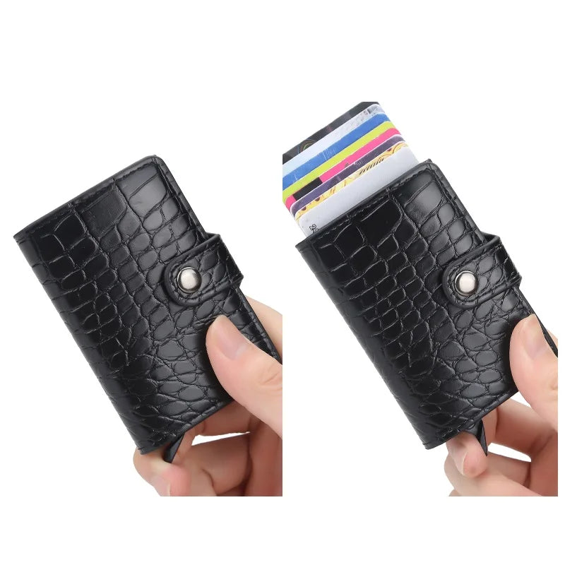 New Credit ID Card Holder Wallet Aluminum Slim Pop up Wallet for Men Women RFID Blocking Cardholder Minimalist Wallet