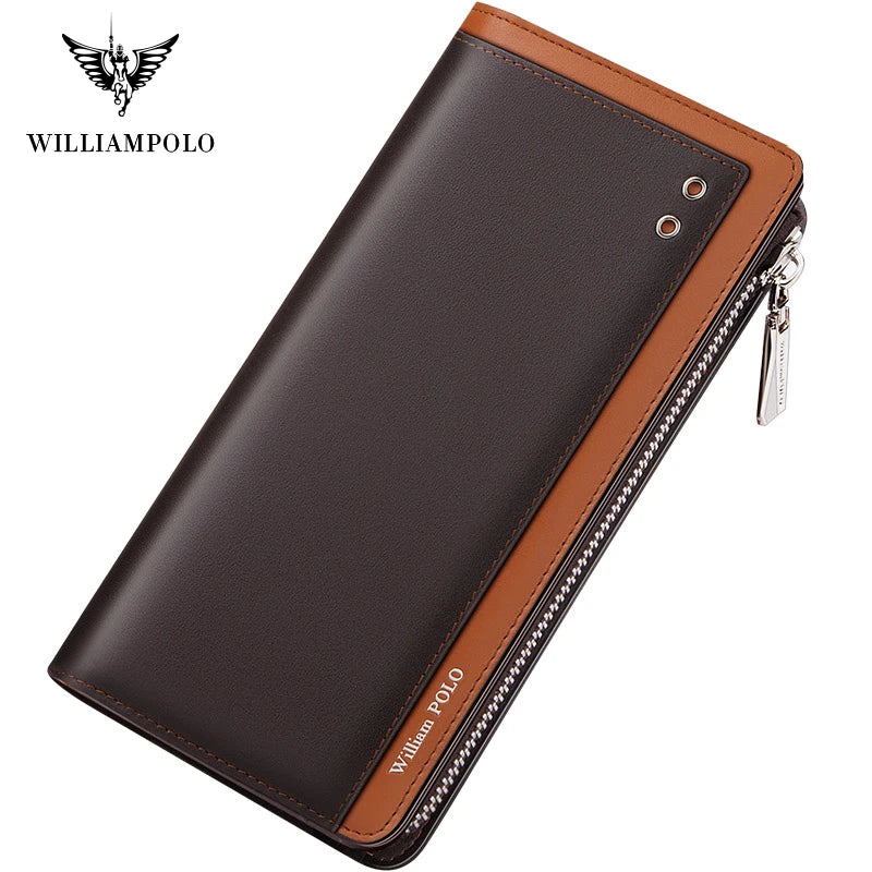 Wallet for Men Coin Leather Luxury Brand Men Wallets Long Zipper Clutch Business Designer Card Holder Wallet