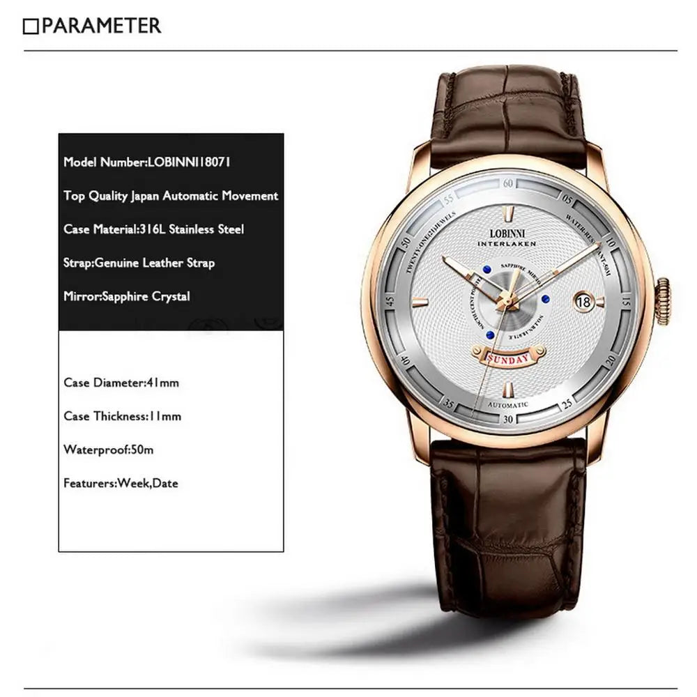 Automatic Watches for Mens,Men Wrist Watch Self Wind Mechanical Wristwatch Switzerland Clock Top Luxury Brand Relogio