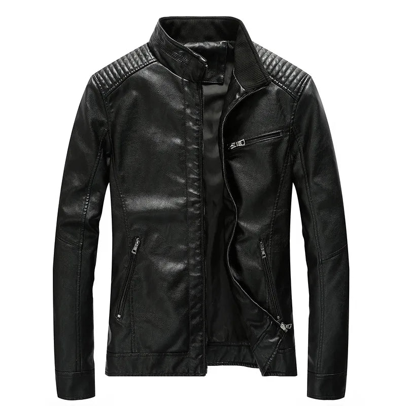 2023 Mens PU Leather Jacket Fleece and Thicken Male Coats Motorcycle Clothing Men Warm Mens Streetwear Pilot Leather Jacket