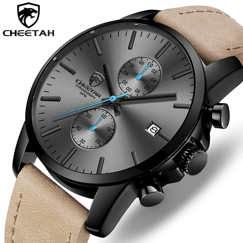 2021 Men Watch  Brand Fashion Sports Quartz Watches Mens Leather Waterproof Chronograph Clock Business Relogio Masculino