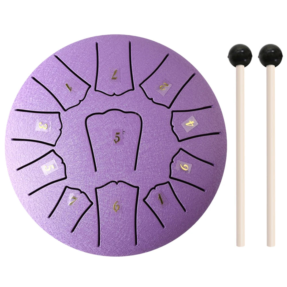 6/3 Inch 11/6 Notes Mini Handpan Drum Finger Picks Percussion Instruments Sound Healing Steel Tongue Drum for Meditation Yoga