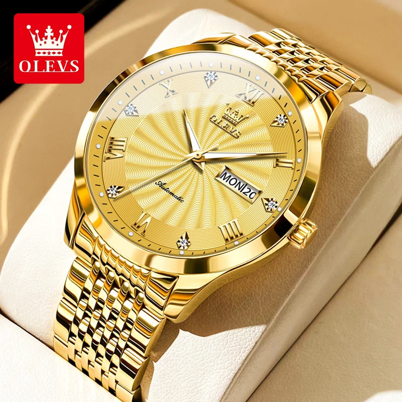 Top Brand Watch Men Luxury Automatic Mechanical Business Male Watch Luminous Stainless Steel Waterproof Montre Homme 6630