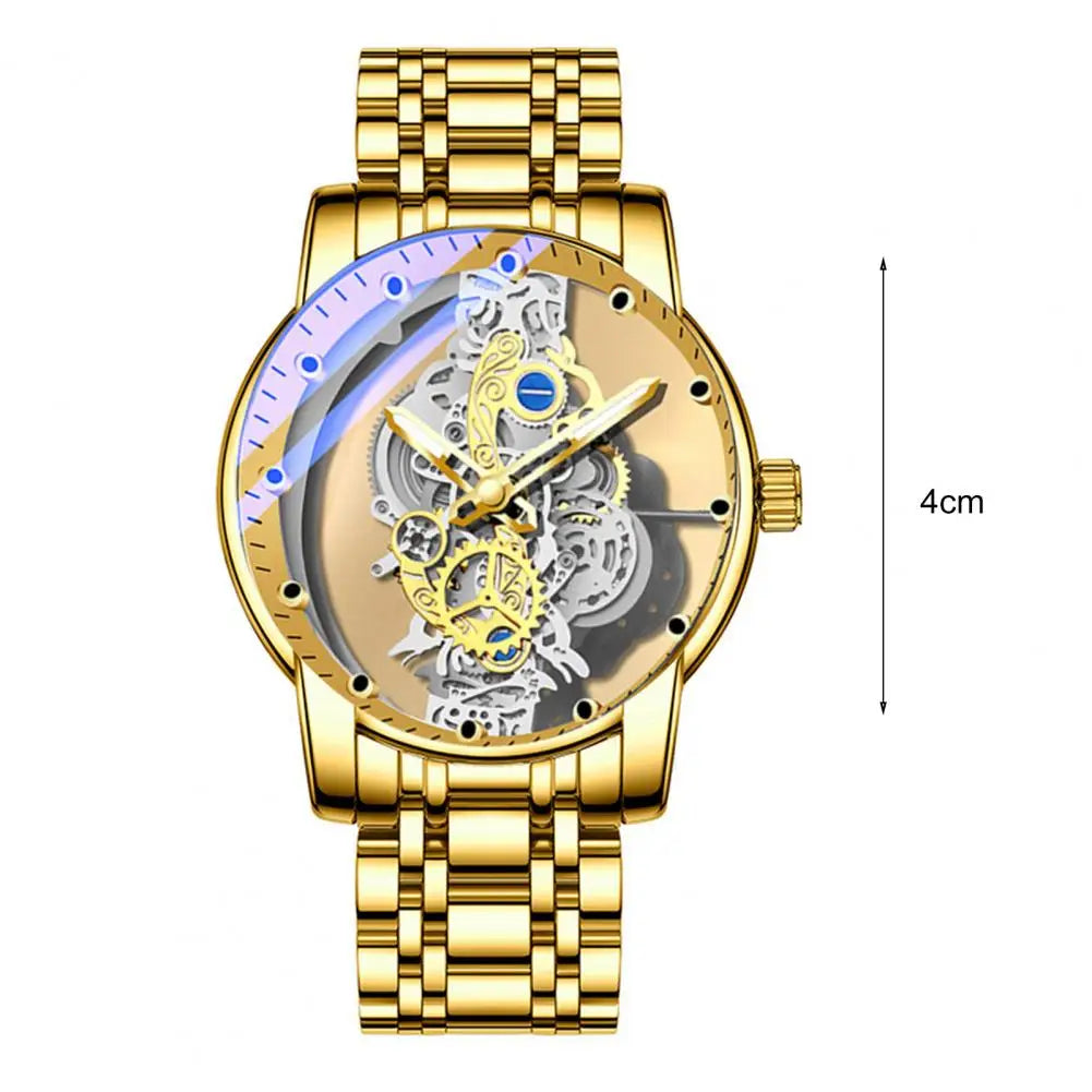 Mechanical Wristwatches Watch Pointer Design round Dial Luminous Hollow High Hardness Decoration Waterproof Luxury Quartz Watch