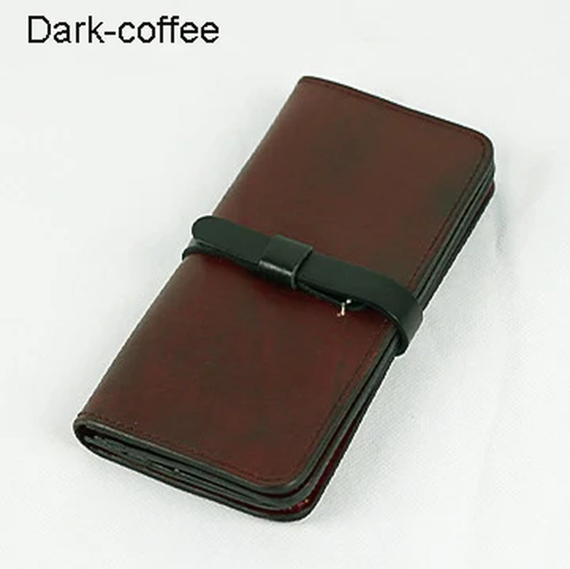 Luxury Handmade Men Genuine Leather Wallet Men Purse Women Leather Long Wallet Clutch Bag Male Purse Money Bag