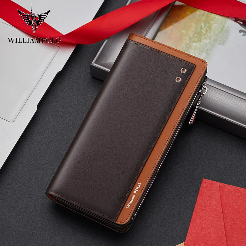 Wallet for Men Coin Leather Luxury Brand Men Wallets Long Zipper Clutch Business Designer Card Holder Wallet