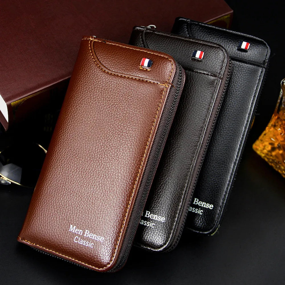 High Quality Men Wallet Long Style Credit Card Holder Male Phone Purse Zipper Large Capacity Brand PU Leather Clutch Bag for Men