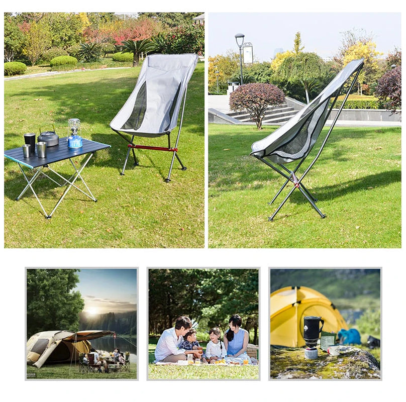 Portable Ultralight Foldable Outdoor Camping Chair Collapsible Picnic Backrest Seat Folding Aluminum Alloy Stool