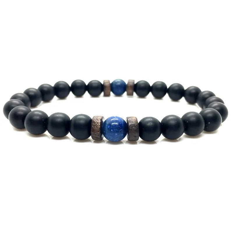 Lava Stone Men Bracelet Natural Moonstone Bead Tibetan Buddha Bracelet Chakra Diffuser Bracelets Men Jewelry Gifts Drop Shipping