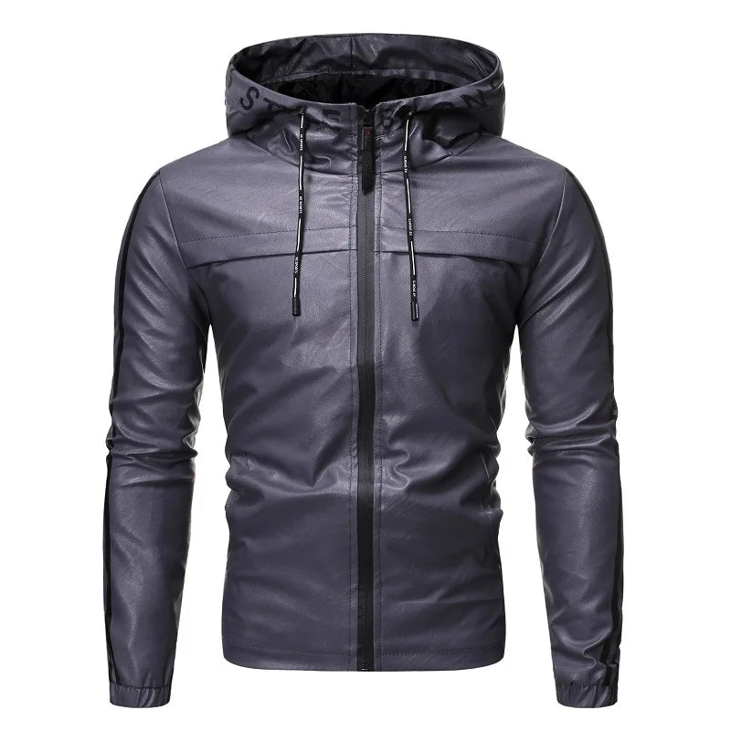 Men Jacket Spring Leather New Autumn Fashion for Men Hooded Leather Jacket Leather Jacket Men