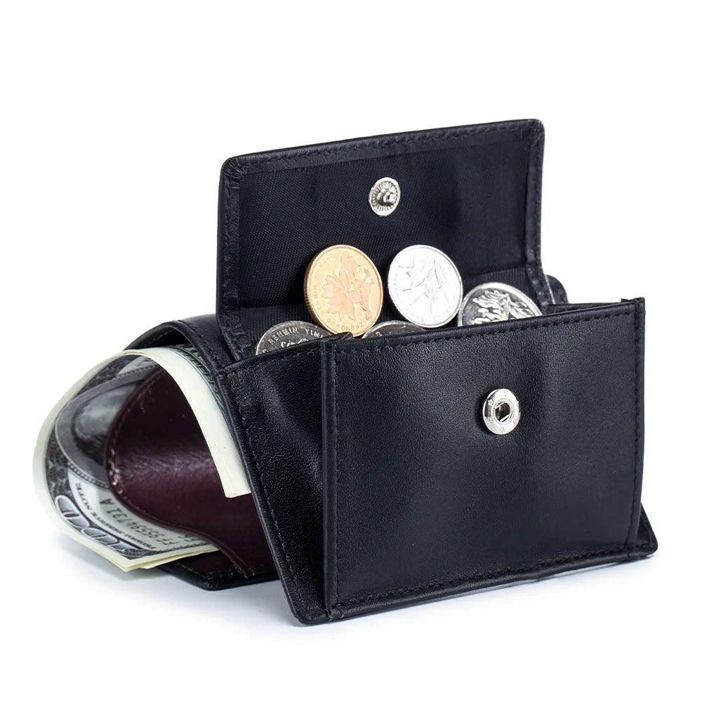 Men Wallet Genuine Leather Coin Purse Short Credit Card Holder