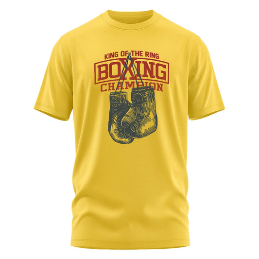 King of the Ring Boxing Champion Printed T Shirt for Men Women Vintage GYM Apparel Tops Tees