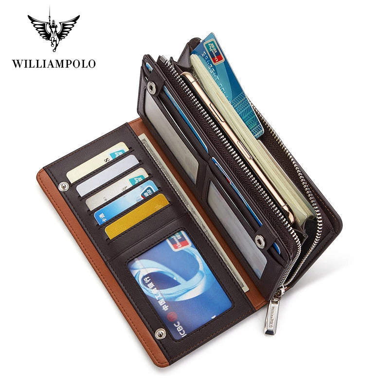 Wallet for Men Coin Leather Luxury Brand Men Wallets Long Zipper Clutch Business Designer Card Holder Wallet