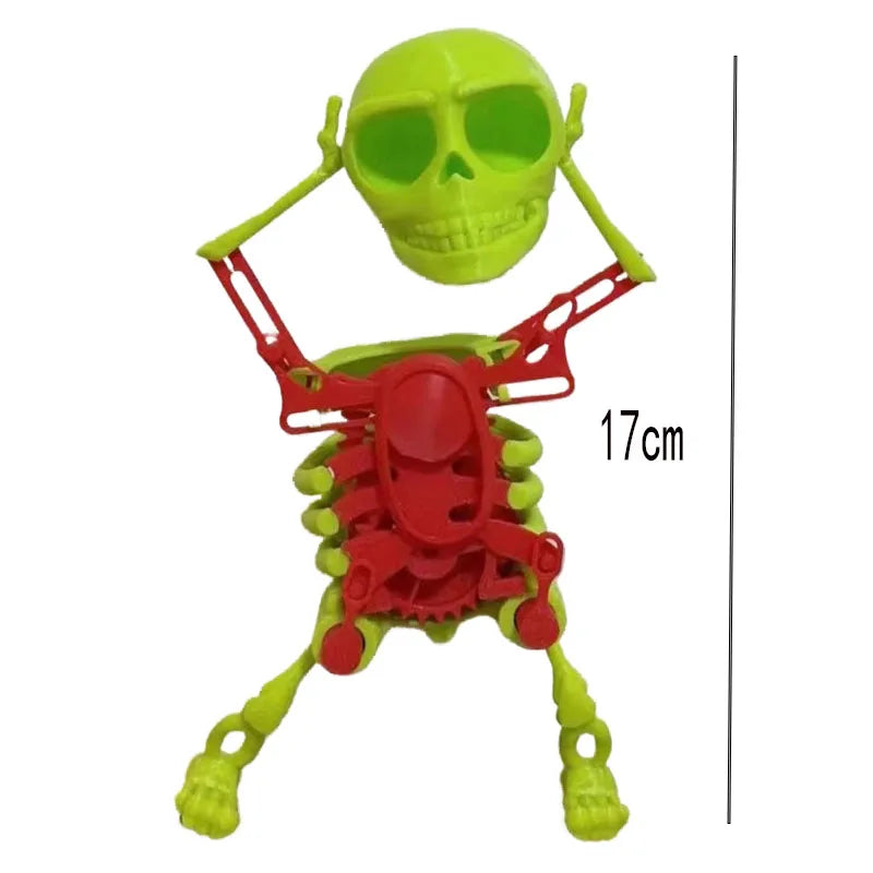 2024 New Dancing Skeleton Man Swinging Skeleton Head Toy Clockwork 3D Printing Fun Children'S Toy Decoration