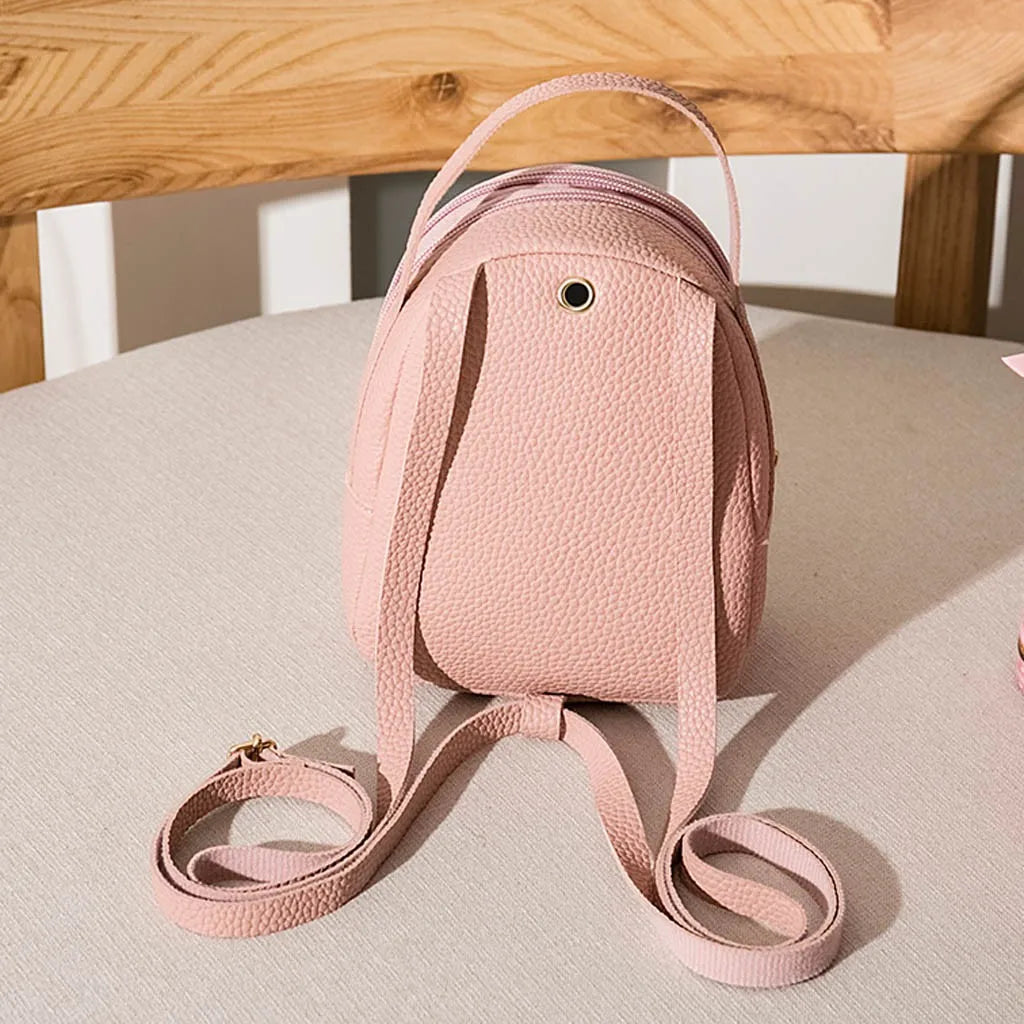 Women'S Mini Backpack Luxury PU Leather Kawaii Backpack Cute Graceful Bagpack Small School Bags for Girls Heart Shaped Decorate