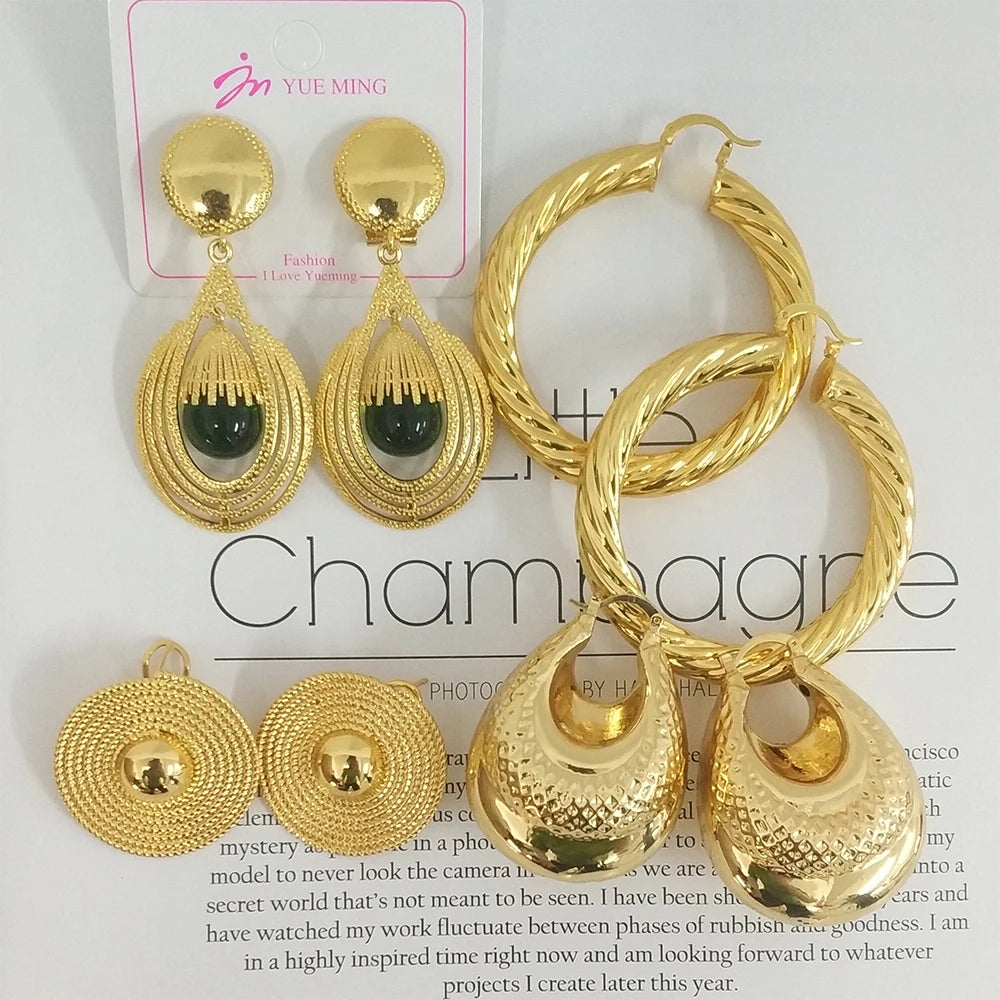 Big Hoop Earrings for Women Thick Metal Gold Color Twisted New Design Loop Earrings 2022 Stud Trend Charm Large Earring