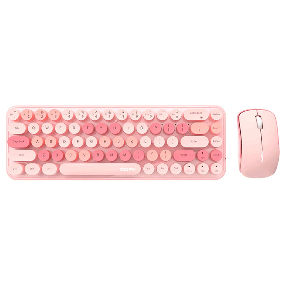 Keyboard Mouse Combo Mixed Color 2.4G Wireless Keyboard Mouse Set Circular Suspension Key Cap Ergonomics Keyboard for PC Laptop