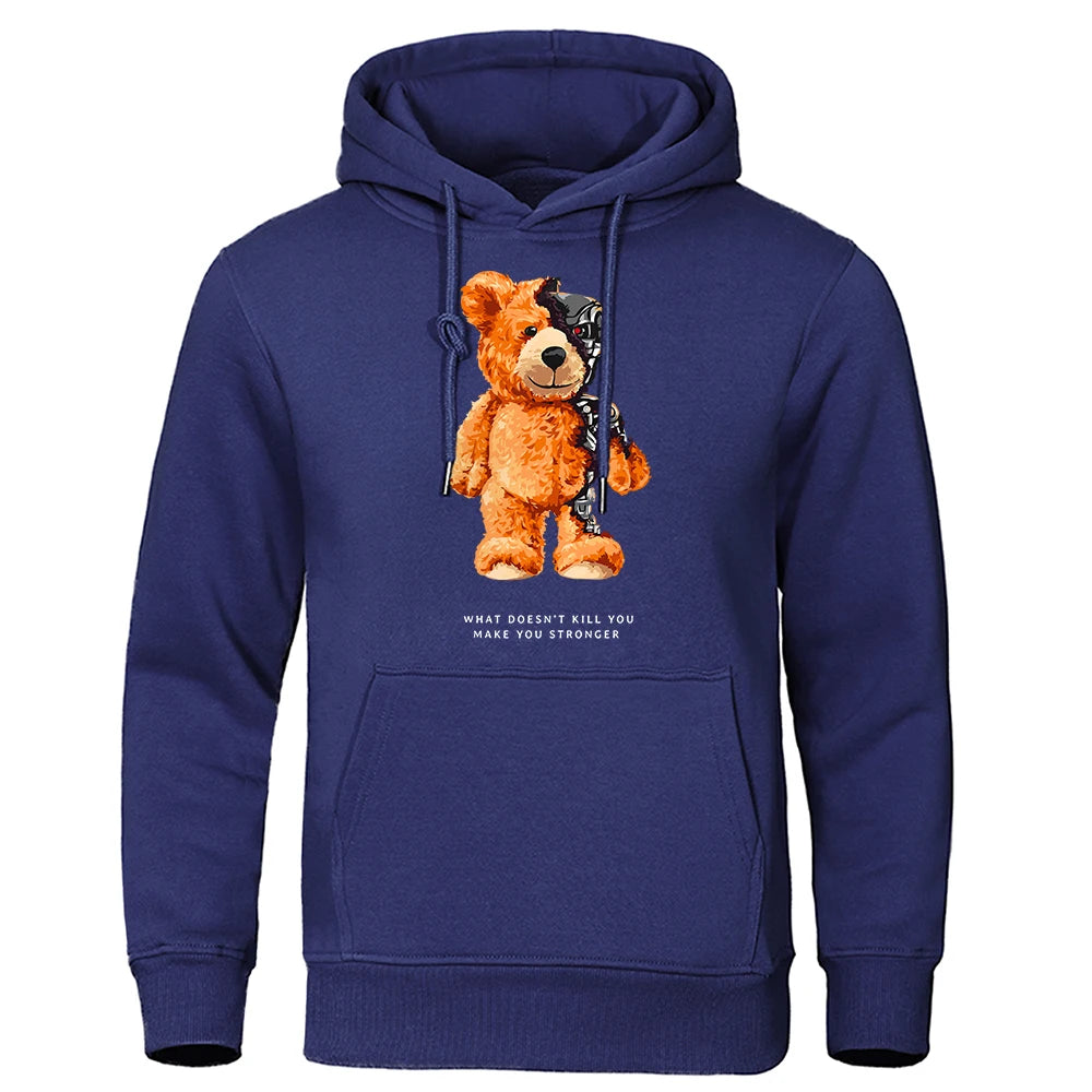 Ted Bear Show You What I Am Really Look like Hoodies Men Fashion Funny Clothing Loose Oversized Sweatshirts Street Casual Coat