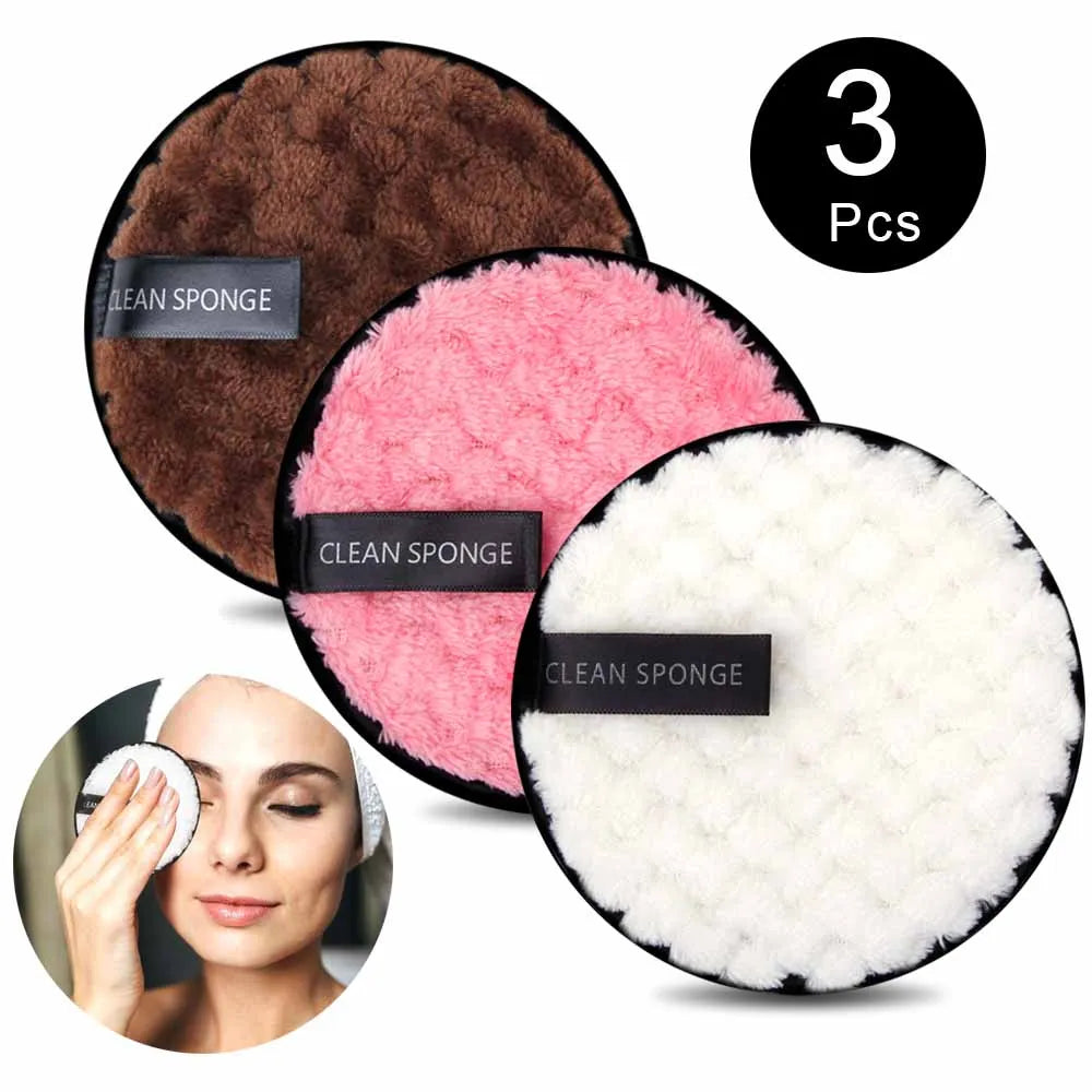 Makeup Remover Reusable Puff Cotton Pad Skin Microfiber Face Care Towel Wipes Washable Cottons Face Cleaning Double Layer