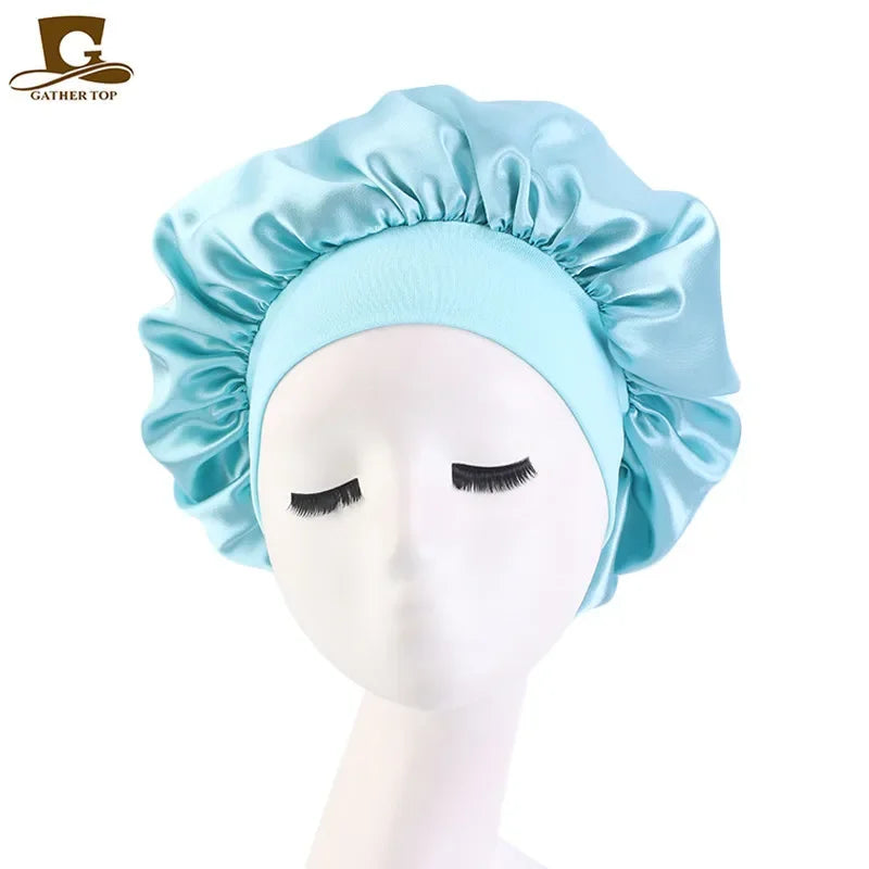 Soft Shower Caps Soft Silk Night Caps Hair Care Bonnet Nightcap for Women Beauty Salon Hair Care Hats Bathroom Products