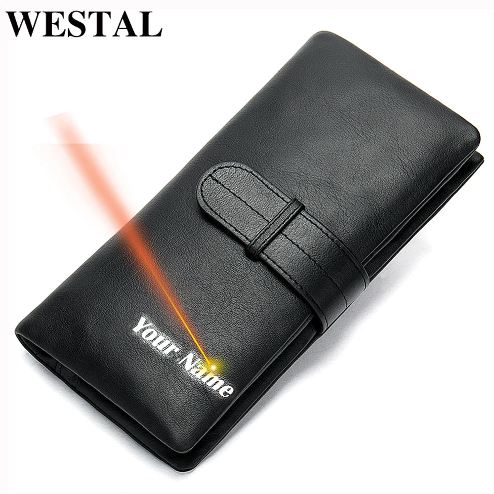 Wallet Men'S Genuine Leather Purse for Men Clutch Male Wallets Long Leather Zipper Wallet Men Business Money Bag 6018