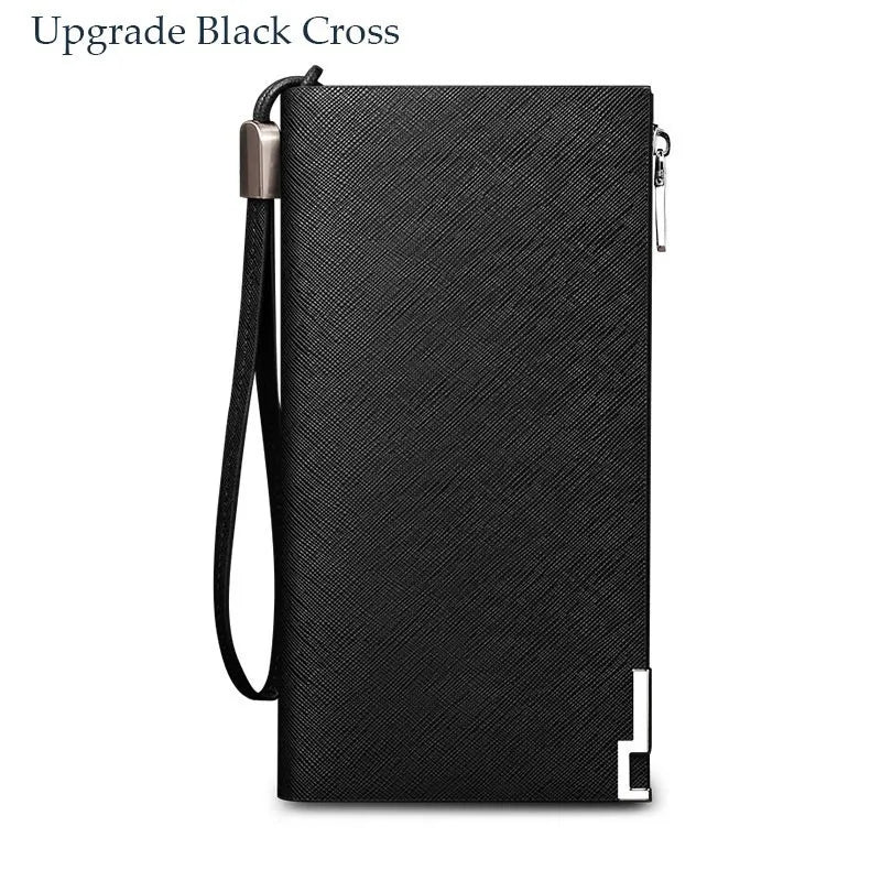 Genuine Leather Men Wallet Fashion Design Long Sequined Phone Credit Card Holder Wallet PL209