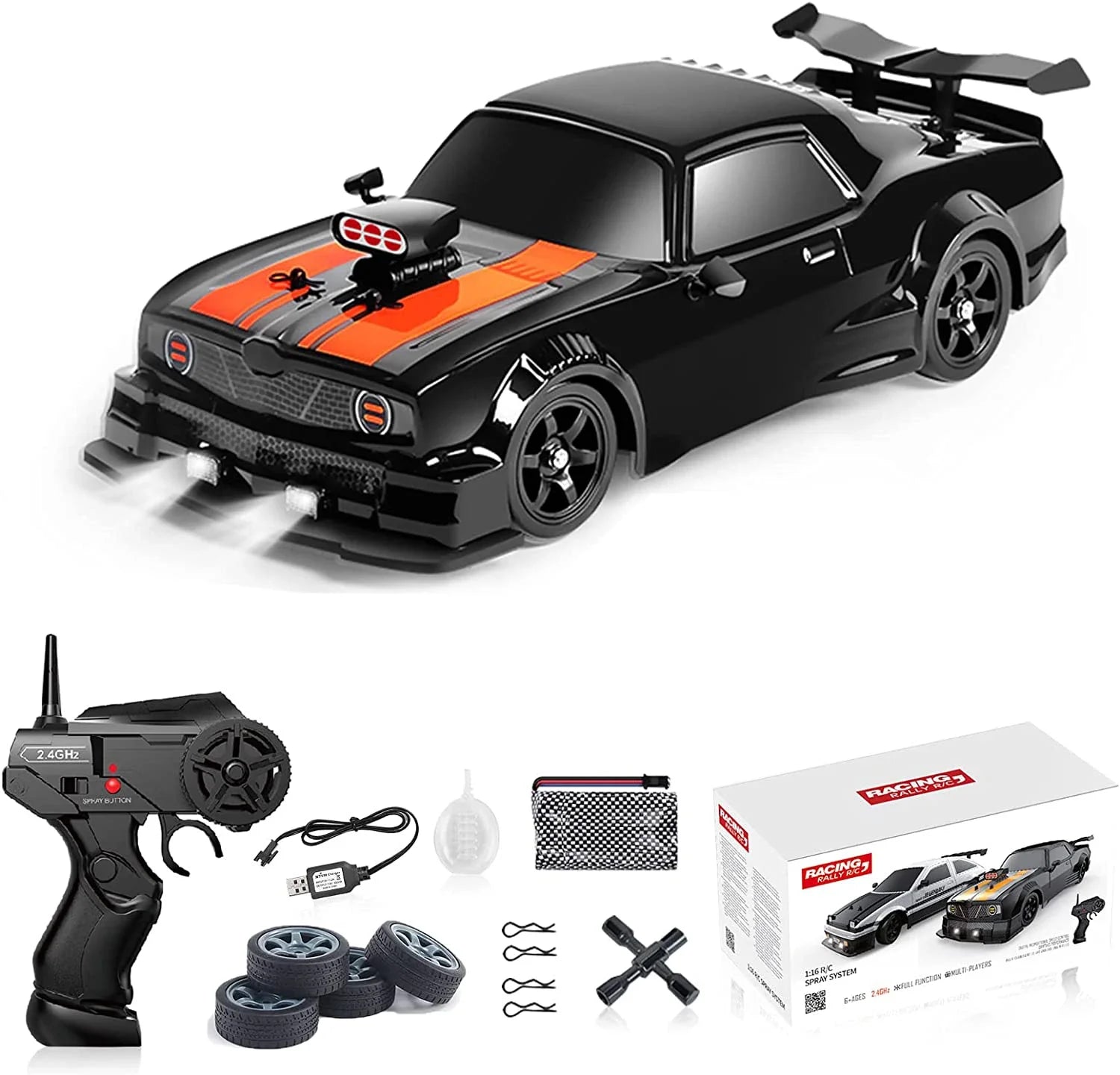 1/16 RC Car AE86 4Wd High-Speed RC Drift Cars 2.4G Remote Control Racing Vehicle 18Km/H Waiting for Light Spray Toys for Boys