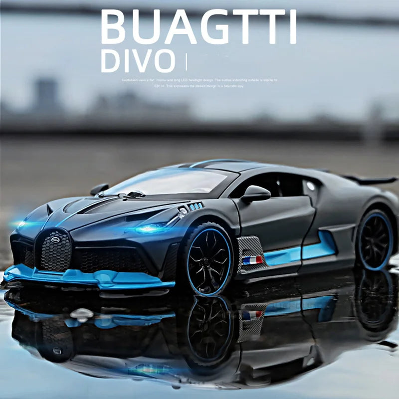 1/32 Alloy Diecasts Metal Toy Car Model Bugatti Divo Toy Vehicles Miniature Car Model with Light Toys for Boys Kids Christmas Gi