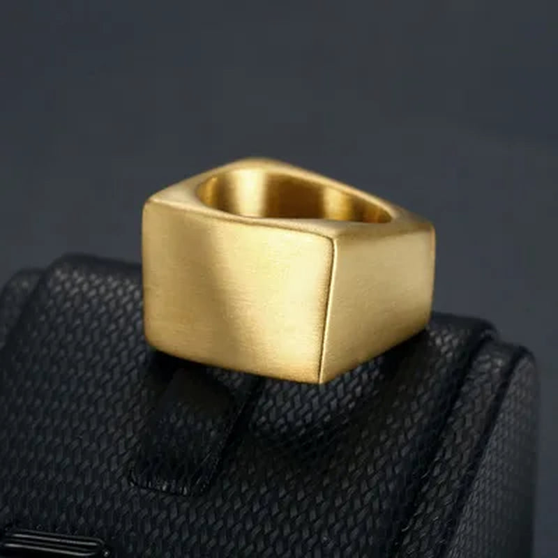 Stainless Steel Viking Geometry Gold Ring Vintage Hammer Retro Punk Jewelry Finger Man Love Jewelry Couple Gift Wholesale