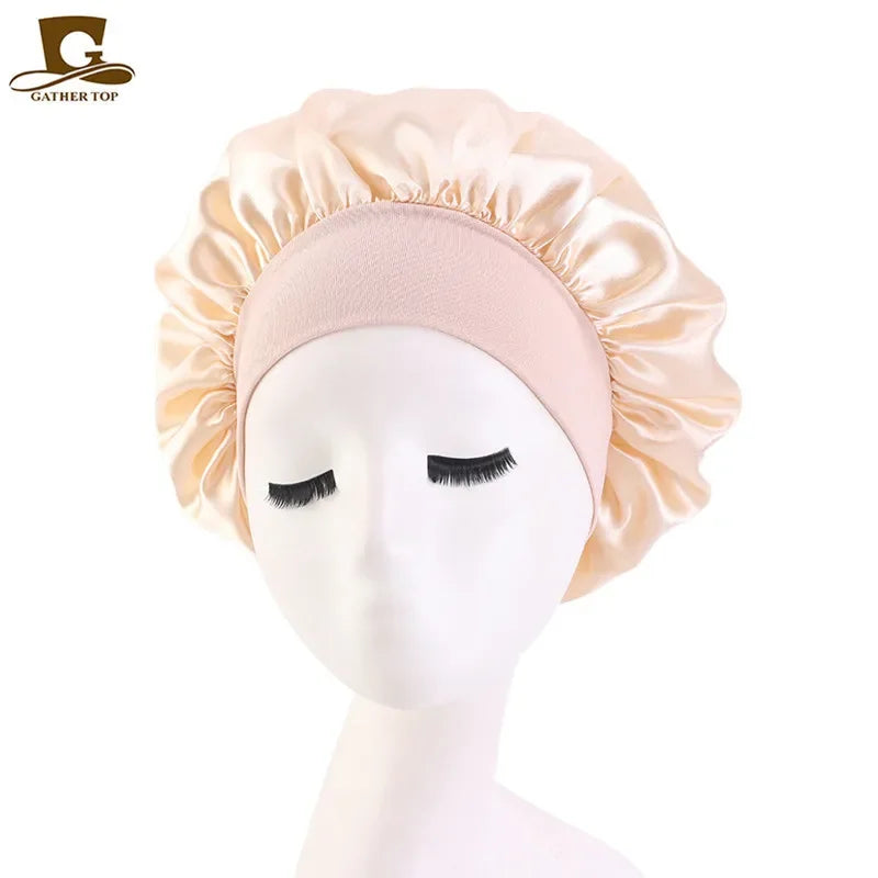 Soft Shower Caps Soft Silk Night Caps Hair Care Bonnet Nightcap for Women Beauty Salon Hair Care Hats Bathroom Products