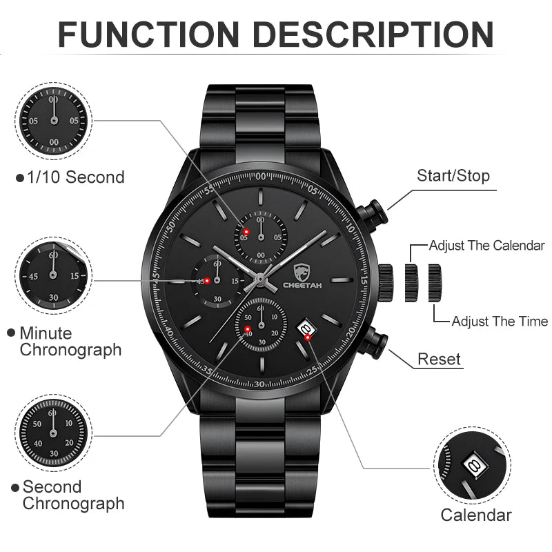 New  Watches for Men Top Brand Luxury Fashion Business Quartz Men’S Wristwatch Stainless Steel Waterproof Sports Clock