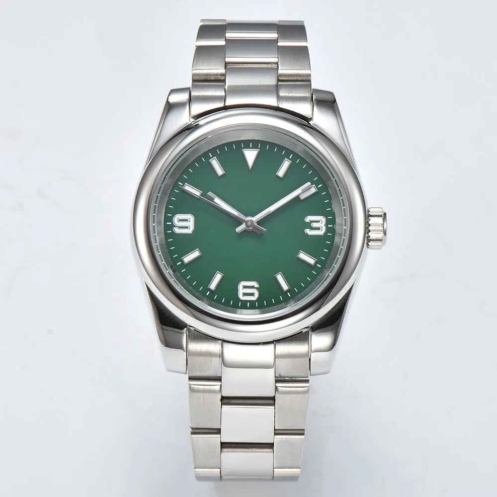 39Mm NH35 No Logo Watch Men Watch Automatic Mechanical Watch Sapphire Glass Case Waterproof Green Luminous Watch Custom Logo