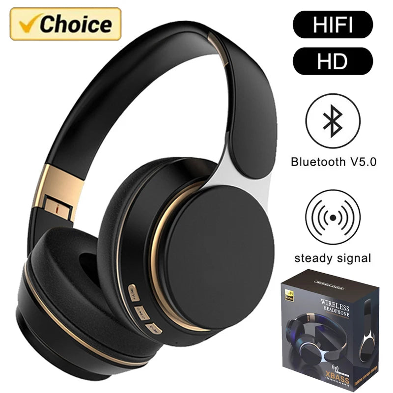 Wireless Headphones Bluetooth 5.0 Headset Foldable Earphones Hifi 9D Bass Stereo Earphone Sport Headset with Microphone