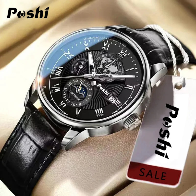 Swiss Brand  Men Watch Fashion Top Luxury Sport Men'S Wristwatch Waterproof Luminous Leather Date Quartz Watches Man Clock