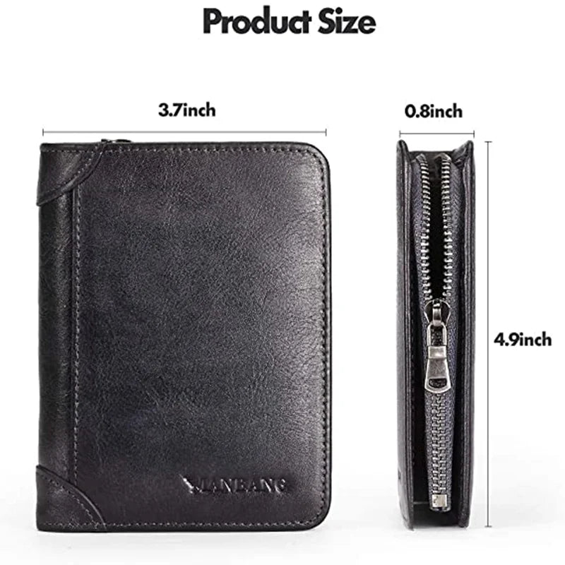 HOT Genuine Leather Men Wallet Small Mini Card Holder Male Wallet Pocket Retro Purse Wallet for Men High Quality