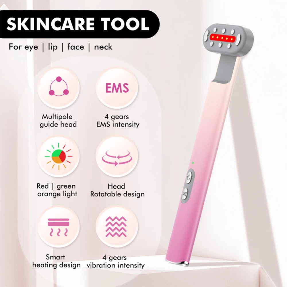 Eye Beauty Device Multifunctional Eye Skin Tightening Beauty Wand Hot Compress Lighten Dark Circles Facial Massage Tool