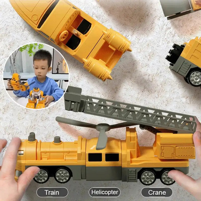 Children'S Magnetic Assemblytoy Car, Engineering Car, Boys' Block Assembly Toy, Boys' Block Assembly Toy, Deformation Robot