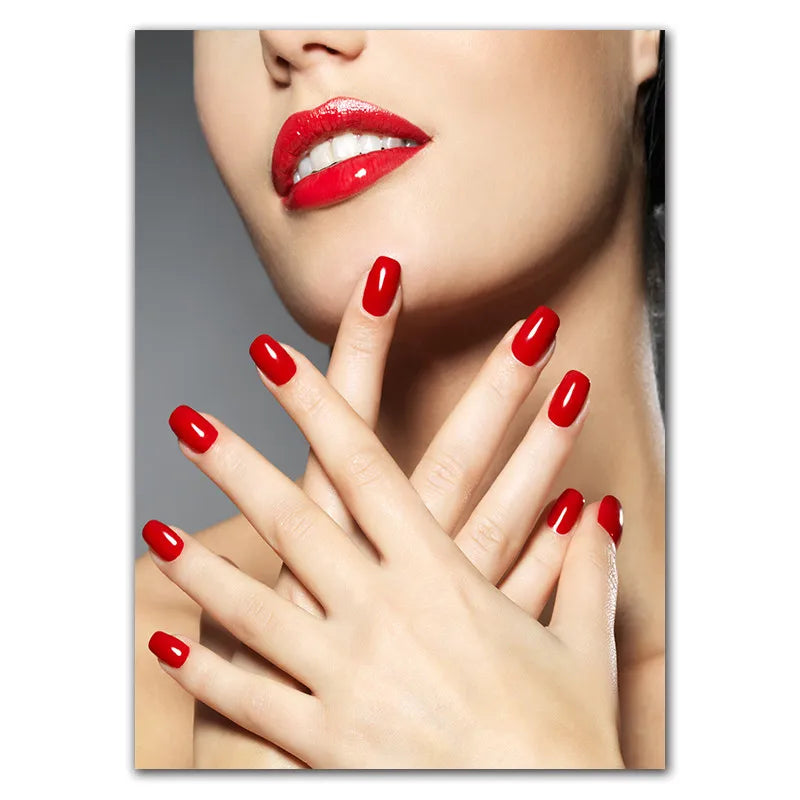 Beauty Nail Shop Art Poster Photo Wall Decoration Beauty Eeyelash Makeup Print Poster Canvas Painting HD2593