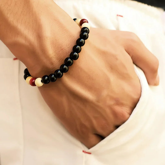 Lava Stone Men Bracelet Natural Moonstone Bead Tibetan Buddha Bracelet Chakra Diffuser Bracelets Men Jewelry Gifts Drop Shipping