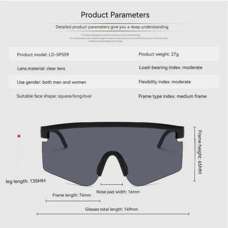 Cycling Glasses Outdoor Sunglasses Large Frame 360° Protective MTB Men Women Sport Goggles UV400 Bike Bicycle Eyewear